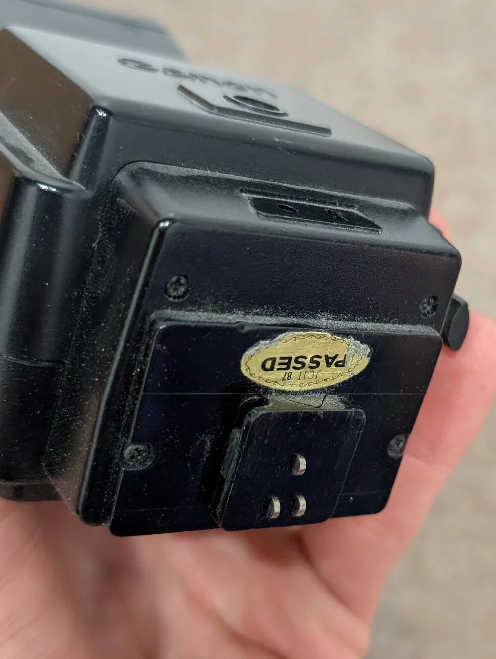 Vintage Canon A-1 Black SLR Camera with Black Lens and Black Flash